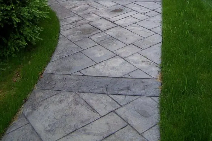 Ashlar stamped concrete job by GLS Flatwork
