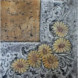 Daisy Garland Border Art Corner Accent Piece Concrete Stamp