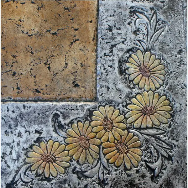 Daisy Garland Border Art Corner Accent Piece Concrete Stamp