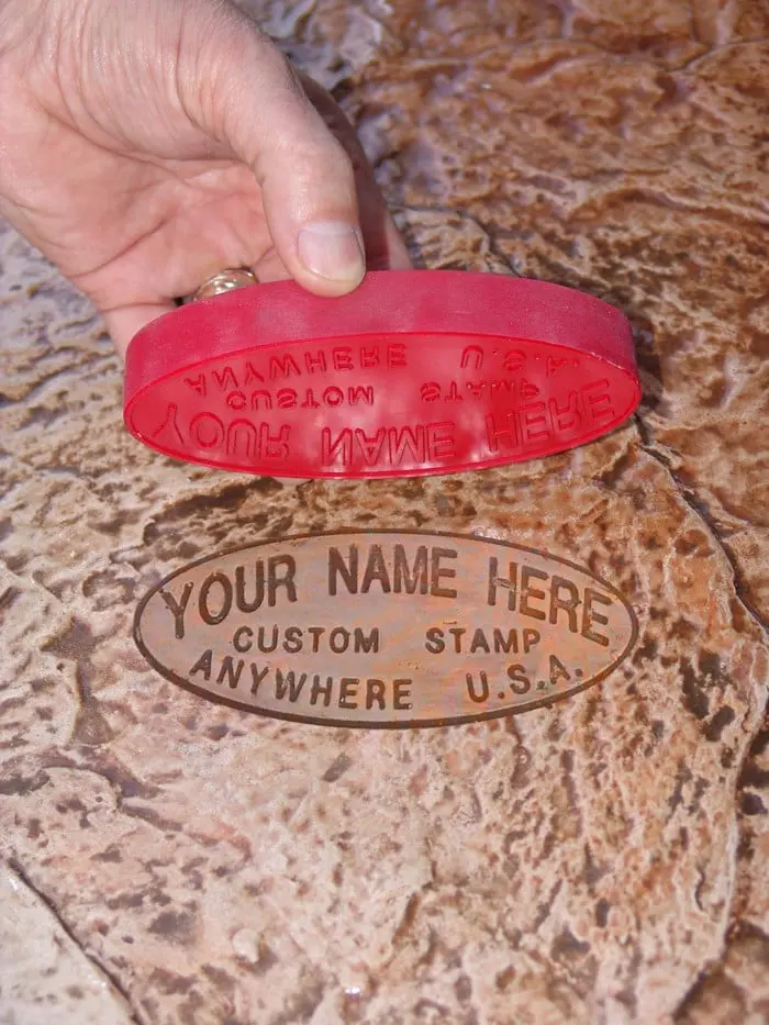 Concrete Personalized Name Concrete Stamp