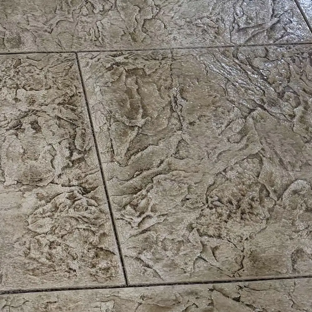 Field Stone Paver Magnetic stamped concrete finished with Mocha EZ-Tique and Nature Shield concrete sealer