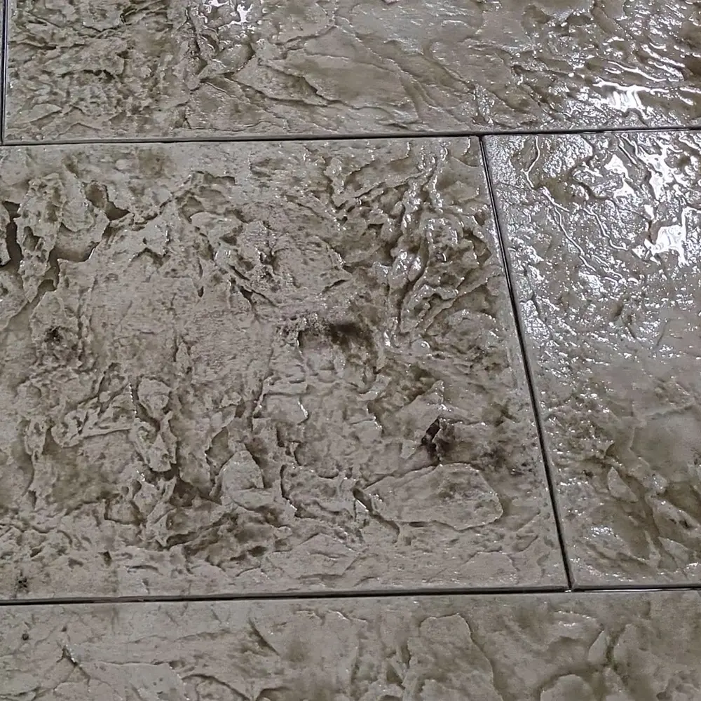 Field Stone Paver Magnetic stamped concrete with wet Mocha EZ-Tique antiquing wash