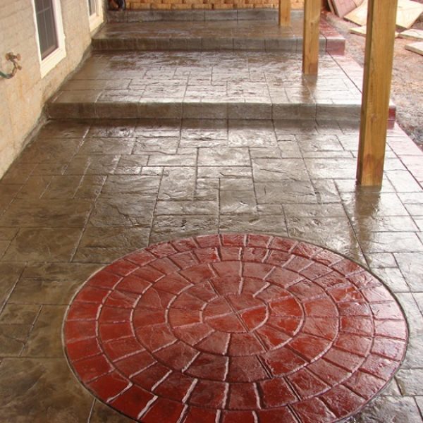 Ashlar and Radial Cobble Stone stamped concrete job by Toro Concrete