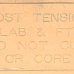 Post Tension Warning- “Post Tension Slab & Ftg. Do Not Cut Or Core.”