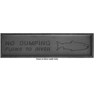 Concrete Stamps - No Dumping-Flows to River (with Fish)