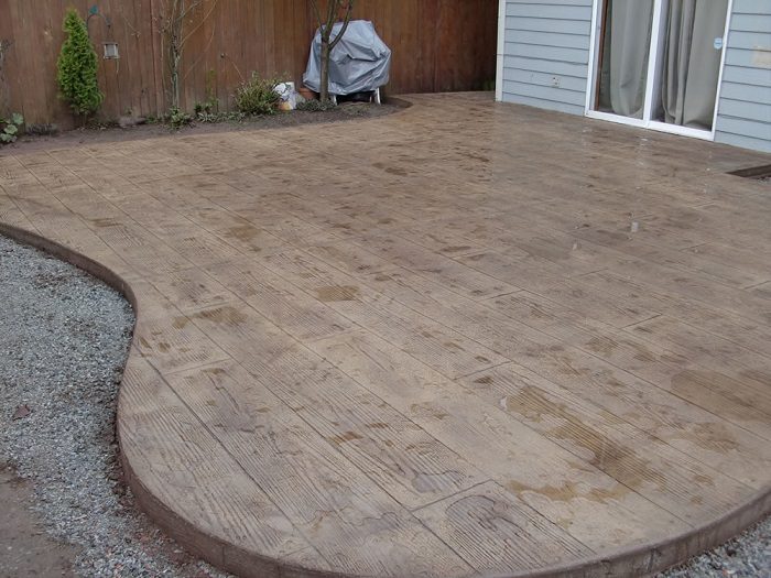 Wood Plank Concrete Stamped Deck