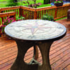 Concrete Compass Table on patio