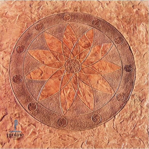 Lotus Flower Medallion-4 Ft Diameter Concrete Stamp