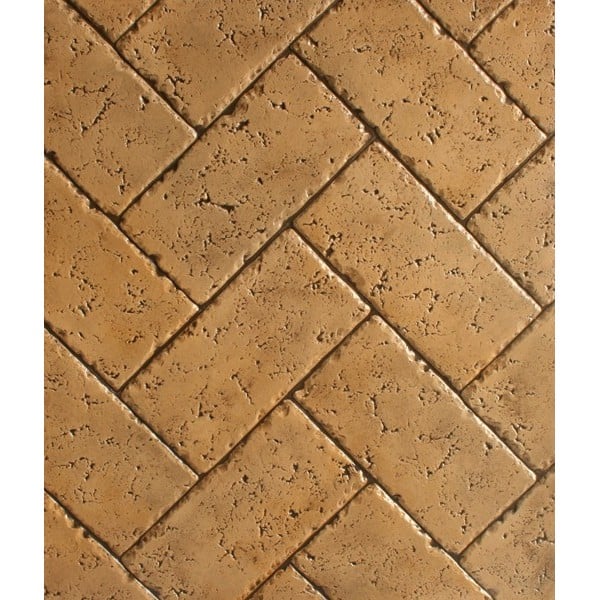 Herringbone Tumbled Travertine Concrete Stamp