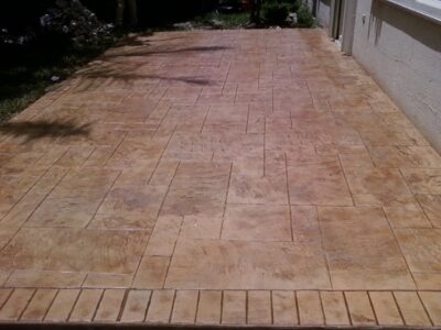 Ashlar and soldier course brick border concrete stamp job by Artistic Concrete Group Ashlar and soldier course brick border concrete stamp job by Artistic Concrete Group