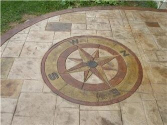 Compass Medallion (MD7401) by John's Cement Compass Medallion stamped in concrete floor