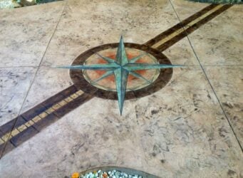 Stamped Concrete Compass Pattern