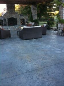 Seamless Stamped Concrete Driveway Job