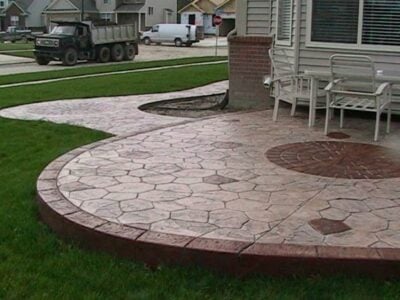 Cobblestone Stamped Concrete Patio