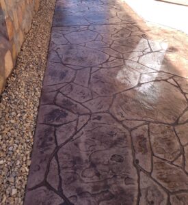 Stamped concrete walkway