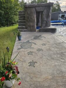 Inca decorative concrete inlaid with HONU Large sea turtle