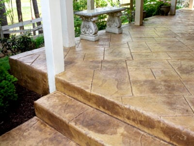 stamped concrete steps and porch stamped concrete steps and porch